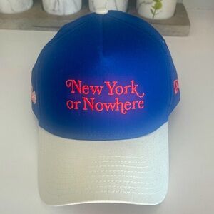 Blue and White 'New York or Nowhere' Embroidered Baseball Cap